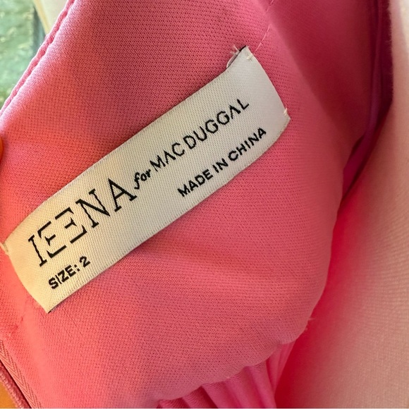 IEENA for Mac Duggal Pink Pleated Plunge Neck Wide Leg Jumpsuit - Picture 6 of 7